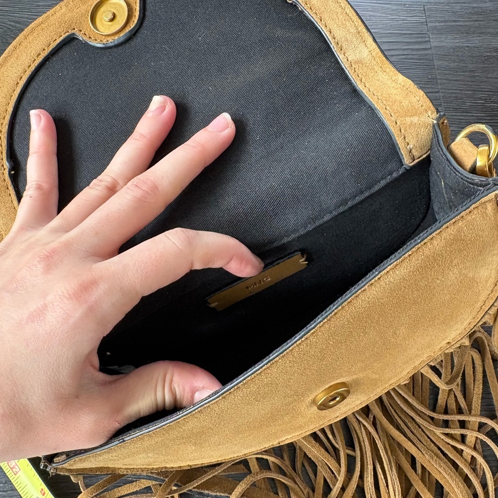 Mango tan fringe suede bag crossbody or clutch - Picture 6 of 8